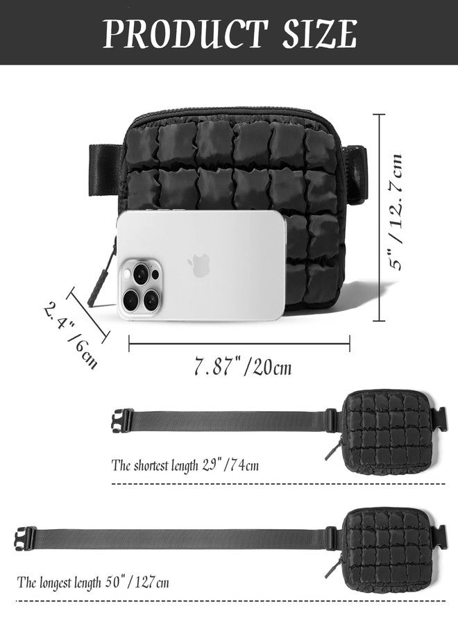Gitus Trending Gifts for Women Puffer Crossbody Bags for Women Belt Bag Fanny Pack with Adjustable Straps Lightweight Quilted Puffy Bag Woman Gifts (Black) - Image 3
